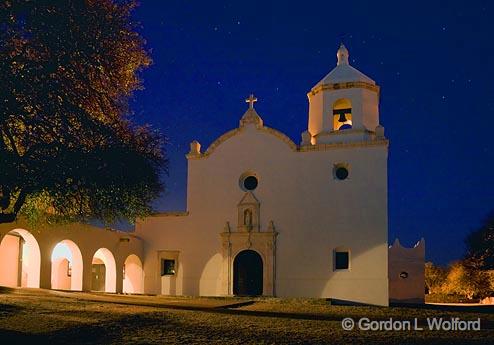 Mission Espiritu Santo At Night_44098.jpg - Photographed at Goliad, Texas, USA.